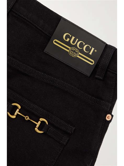 gucci gold embellished pockets jeans|Gucci jeans online.